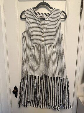 Striped casual cotton dress